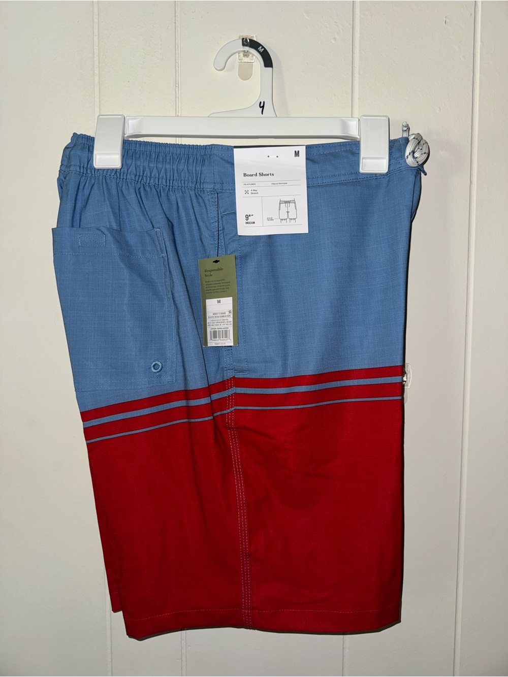 Goodfellow & Co Blue and Red Colorblock Board Shorts